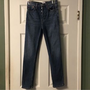 Re/Done Originals High Rise Crop Jeans in Vintage Stone